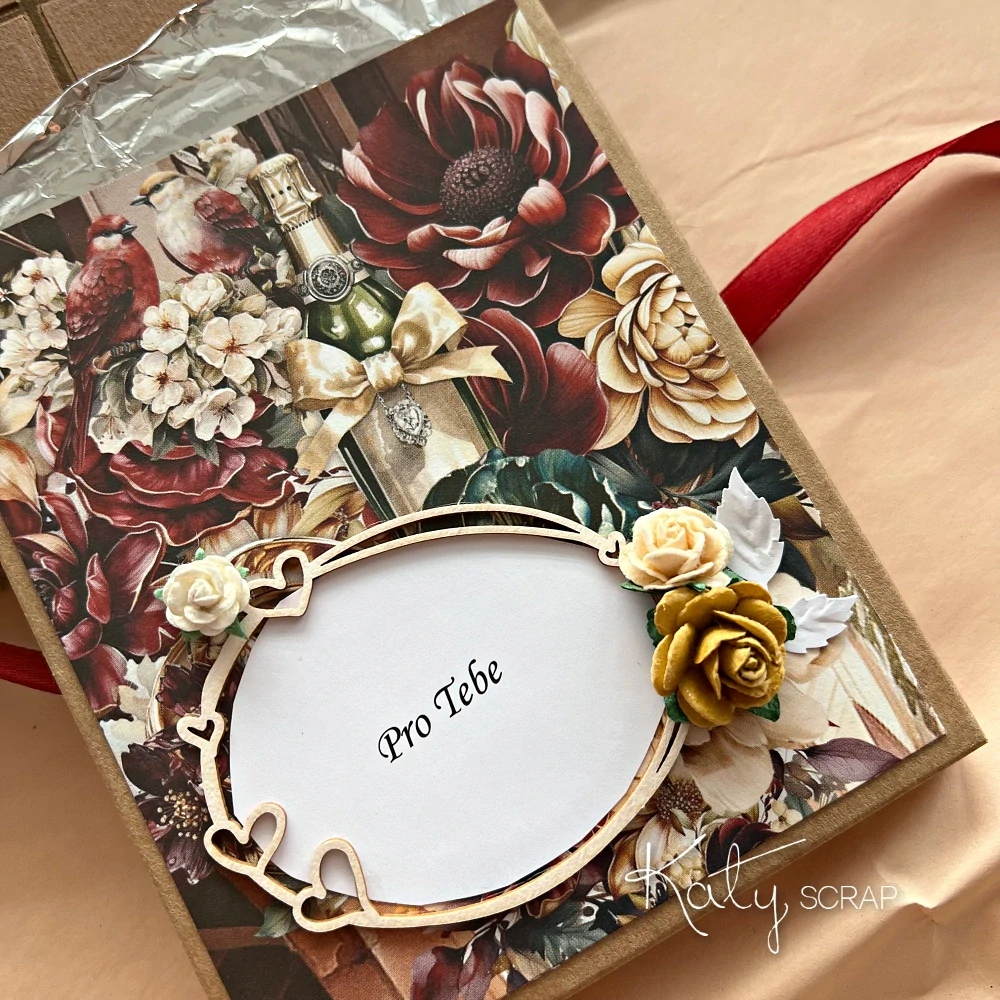 Obálka na čokoládu  - květy