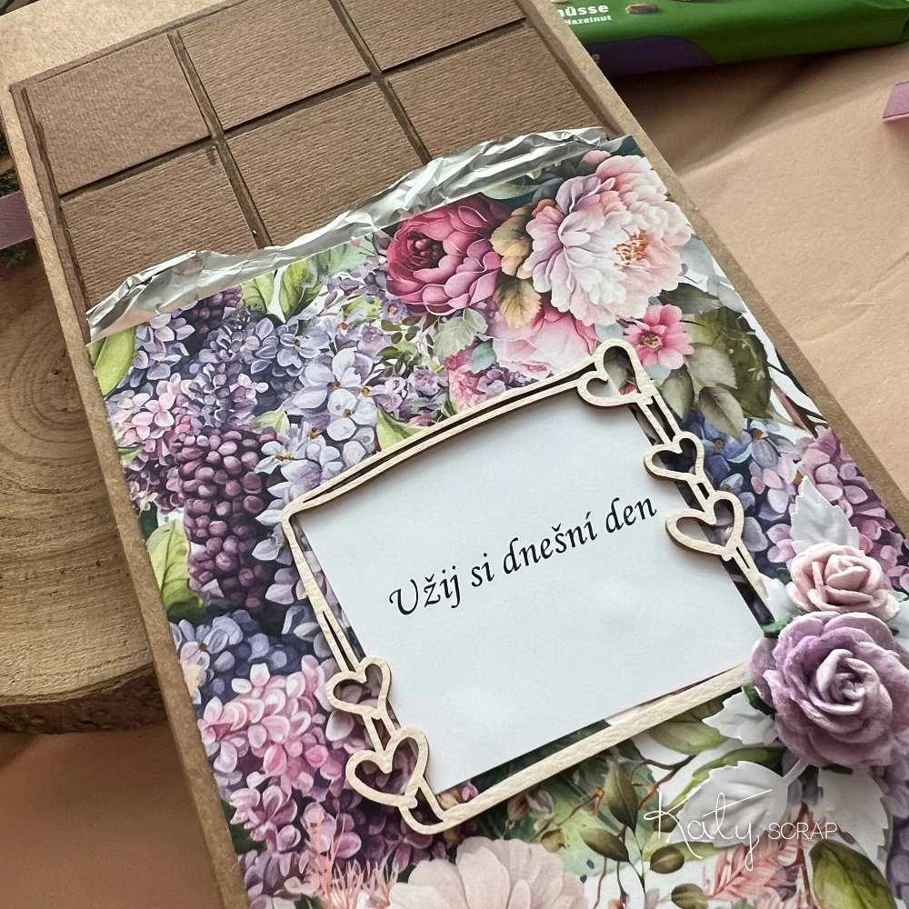 Obálka na čokoládu - fialová