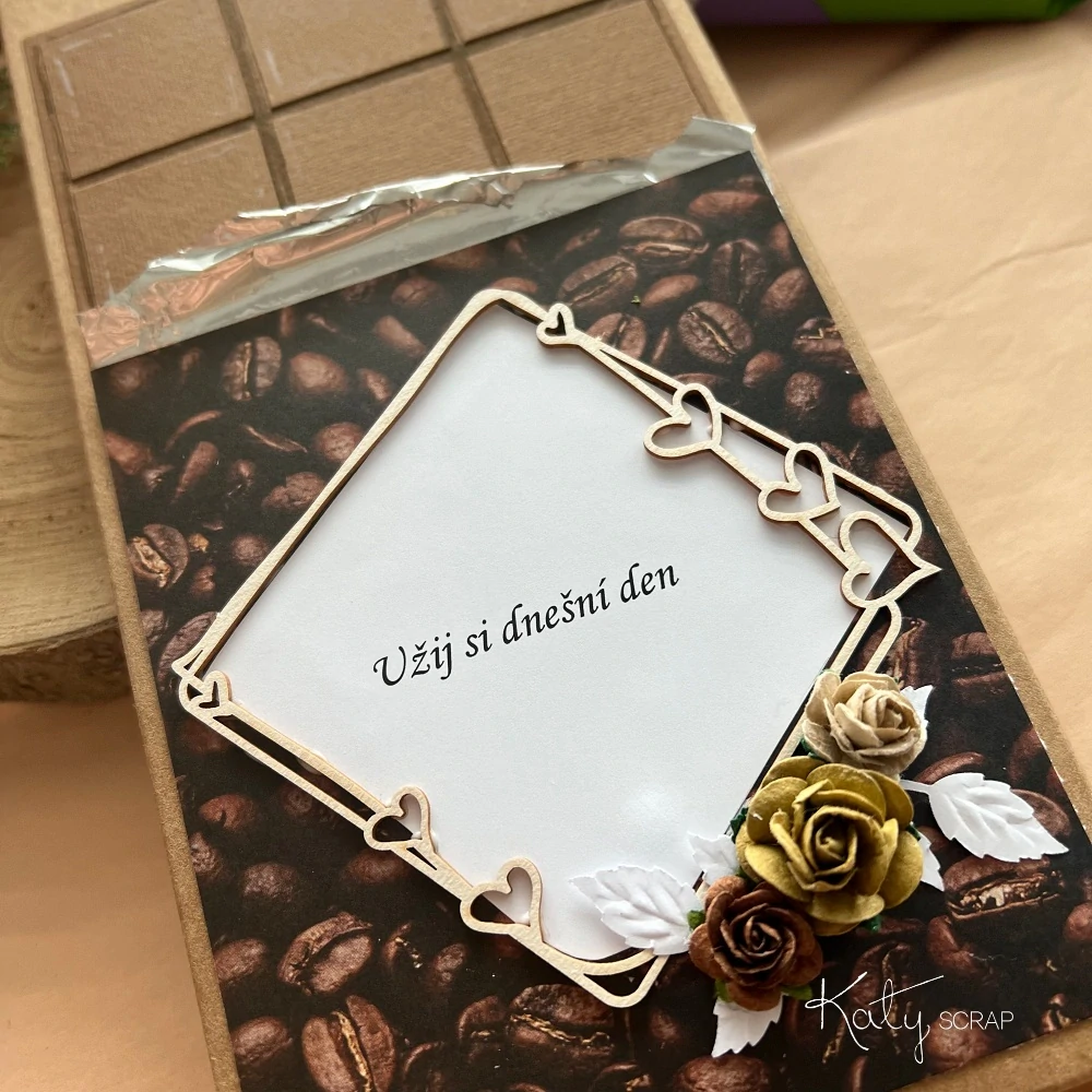 Obálka na čokoládu  - káva