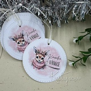 Sada jmenovek na vánoční dárky velké holčičí 4 ks