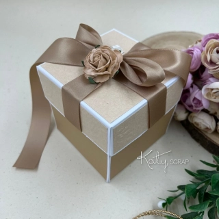 Dárková KRABIČKA na peníze ke svatbě mocha mousse